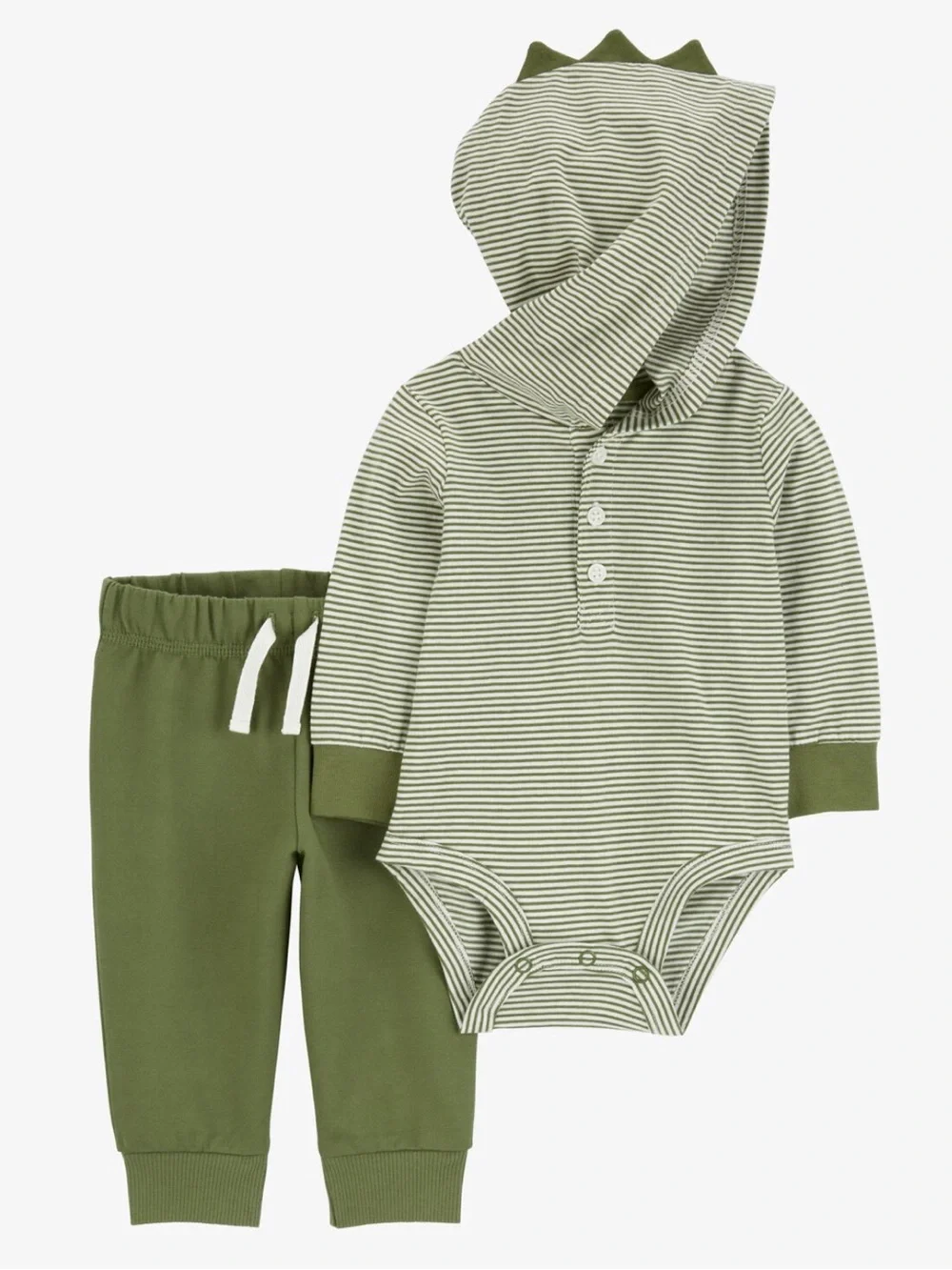 BNWT Carter’s Baby 2-Piece Dinosaur Hooded Bodysuit Pant Set